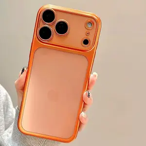 Transparent Frosted Electroplated Protective Case: Ultra-Slim Bare-Skin Feel, Integrated Lens Guard & All-Round Anti-Shock/Anti-Drop.Compatible with  iPhone 17Pro Max 17AIR 16Pro Max 15Plus  14Pro 13Pro Max 12Pro