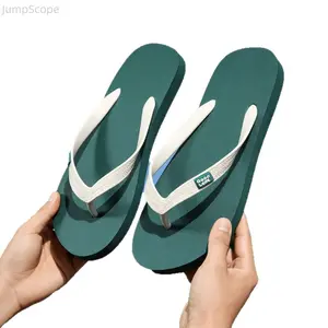 Classic Rubber Men's Flip Flops, Soft Non Slip Two-Tone Thong Sandals, Trendy Outdoor Beach Casual Slip-On Slippers for Summer