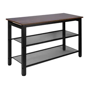 Shoe Bench, 3/5-Tier Shoe Rack, Industrial Shoe Organizer Storage Bench, Entry Bench with Mesh Shelves, for Entryway, Living Room, Hallway, Easy Assembly, Rustic Brown Blackfriday