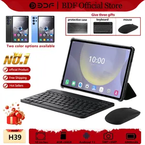 10.1 Inch Android Tablet PC, Dual Camera (5mp + 8mp), 4GB RAM & 64GB Storage Expandable to 512gb, Bluetooth-compatible Keyboard Mouse Included