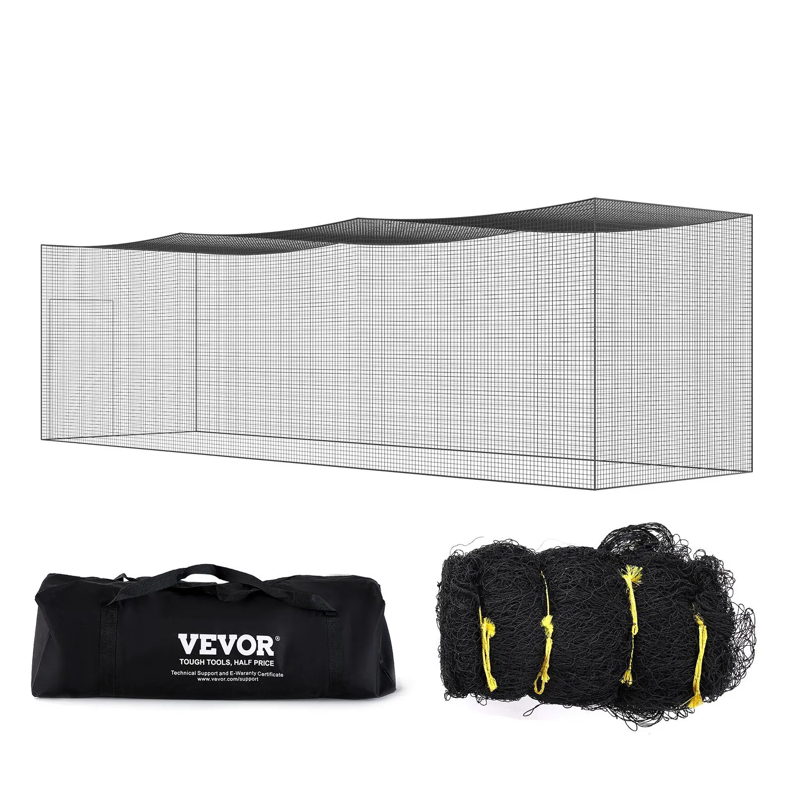 VEVOR Baseball Batting Netting,  Professional Softball Baseball Batting Hitting Training Net, Practice Portable Pitching Cage Net with Door & Carry Bag, Heavy Duty Enclosed PE Netting, 35FT (NET ONLY)#BackToSchool