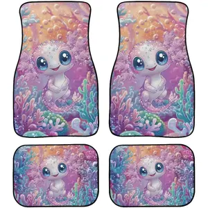 Pastel Pink Axolotl Ocean Theme Car Mats All Weather Heavy Duty Universal Fit Floor Mats for Cars Trucks SUVs ﻿