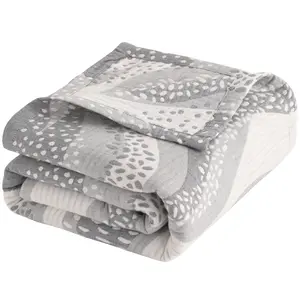 3-Layer Muslin Cotton Blanket – Lightweight, Breathable Soft Bed Quilt for All-Season Comfort & Daily Relaxing Use