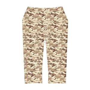 Beige Camo Yoga Capri Leggings