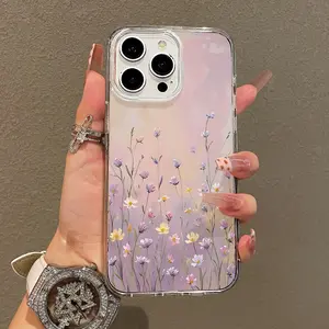 Soft Girl Magnetic Case for iPhone11/12/13/14/15/16/17/promax, Pastel Wildflower Meadow Phone Case Lightweight, Drop-Proof, MagSafe Compatible | Perfect for Teen Girls