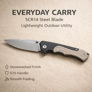 Lightweight EDC Folding Knife – 5CR14 Steel Blade with G10 Handle for Everyday Utility & Outdoor Use