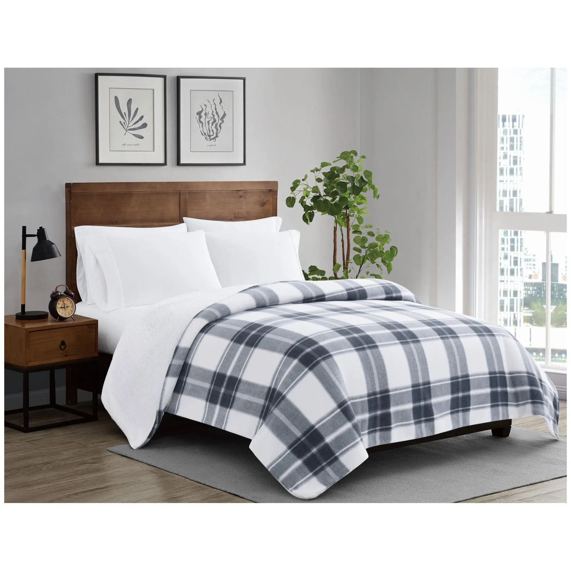 Cannon Cozy Teddy Plaid Full/Queen Blanket