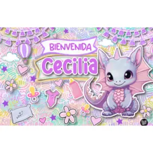 Personalized Party Banner Baby Shower Dragon