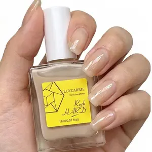 LOVCARRIE 17ml Natural Jelly Beige Gloss Nail Strengthener, Fast Air Drying, High Shine Rock Hard Shield Protection Layer, Nail Hardener, Get Strong Nails, Protect and Nourish Thin Soft Brittle Nails, Nail Care Oil, Manicure Nail Polish, Nail Art Gel
