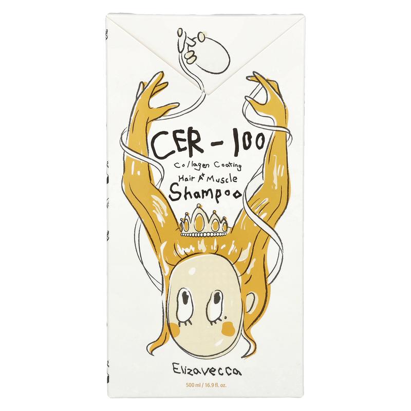 Elizavecca CER-100 Collagen Coating Hair A+ Muscle Shampoo, 16.9 fl oz (500 ml)