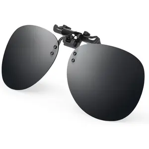 Retro Polarized Clip on Flip up Plastic Sunglasses Driving Fishing Traveling