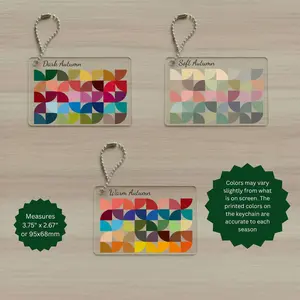 Color Seasons Large Acrylic Keychain, Spring Summer Autumn And Winter Keychain, Color Analysis For Your Seasonal Keychain, 12-Season Color Accessory Keychain
