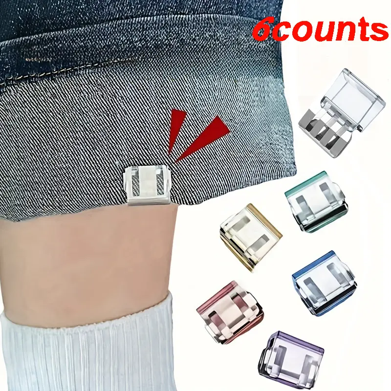 Jeans Leg Shortener, 6 Counts/set Invisible Fixed Clip, No Sew Hidden Clip, Pants Leg Shortener, Pants Leg Shortener Tool, Sewing Supplies, No Sew Required, Invisible Clips, Seamless Look, Clip For Pants