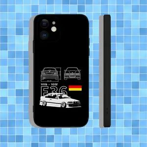 M3 E36 Power Oldtimer Car Dtm Phone Case For iPhone 17 16 15 14 13 12 11 Pro Max Plus Soft Silicone Black Case