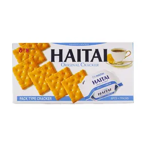 HAITAI Korean Original Flavor Crispy Biscuits Snack Pack - 3 Value Boxes (7 Bags/Box, 172g) - Added Natural Calcium