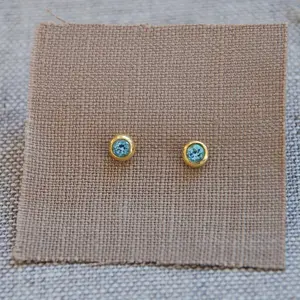 Crescent Moon Birthstone Earrings