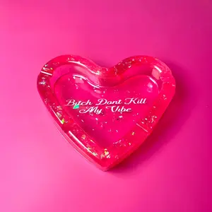 Pink Heart Shaped Ashtray Don’t Kill My Vibe Ashtray Tabacco Cigar