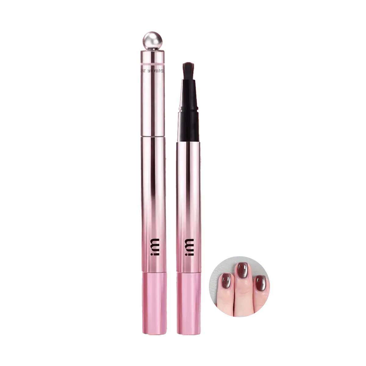 MR.WISH Cat Eye Gel Polish Pen 7-in-1 All-in-One Nail Polish Brush for Effortless Home Manicure - "French Truffle" Shade