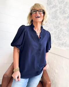 Sweetly Said Ruffled Bubble Sleeve Blouse