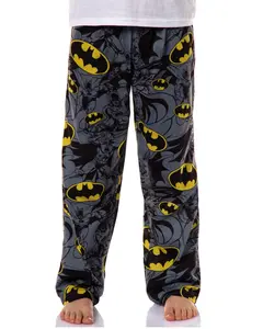 DC Comics Batman Boys' Logo Character Design Allover Print Kids Lounge Pajama Pants