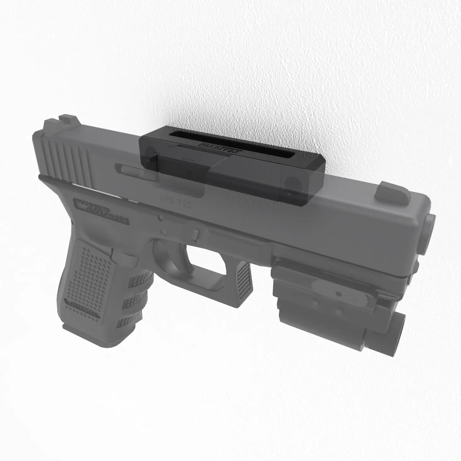 MagTEX High-Profile Magnetic Handgun Mount, Polymer Wall-Mountable Storage Accessory with Non-Scratch Pad for Steel Slides, Hunting & Outdoor Storage Accessories, Drywall Anchors, Screws, Bedside, Secure, Easy Install, Rated For Indoor Use, Walls, Polymer