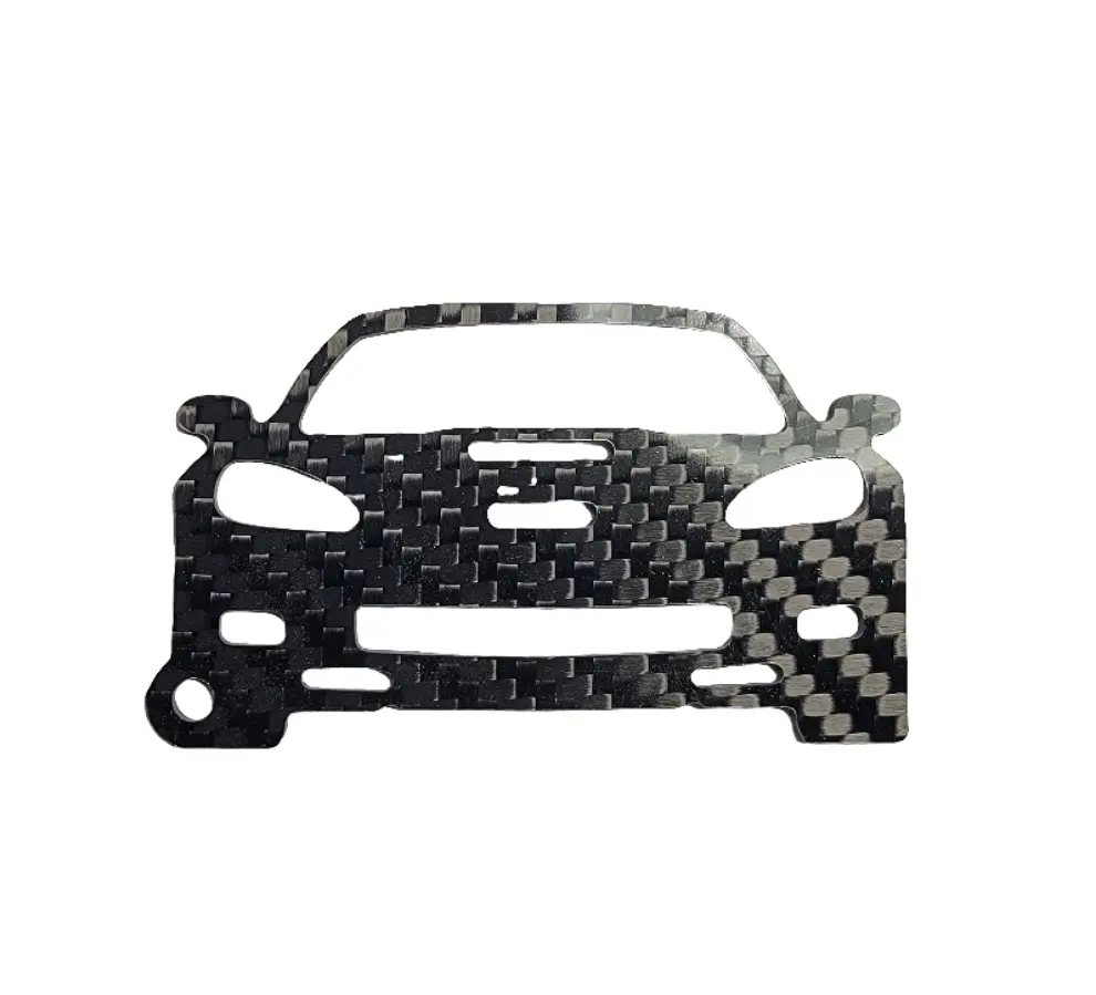 Carbon Fiber Keychain for fits Chevy Corvette ZR1 (2009-2013) C6 Inspired  Lanyard  front view Glossy Twill