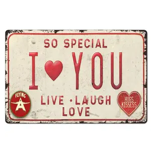 So Special I ️ You Live Laugh Love 8x12 Inch Aluminum Metal Sign - Romantic Wall Decor for Bedroom, Living Room, Wedding Gift - Retro Tin Sign Gift for Couples, Anniversaries & Love-themed Decor