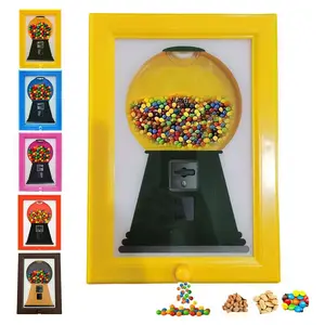 Wall-Mounted ABS Photo Frame Candy Dispenser 21cm x 30cm Dual-Function Design for Home Decor Festival Gifts Ideal for Pets & Photo Lovers square