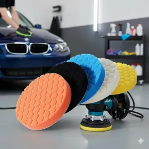 Professional Car Polishing Pad Kit: Multi-Size Buffing Pads 3-7 Inch, Waxing Buffing Wheels, Paint Correction & Detailing Tools, Durable Polisher Pads for Auto Body Surface Care & Car Polishing Machine.
