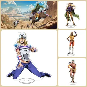 2pcs STEEL BALL RUN Anime JoJo Bizarre Adventure Cute Cosplay Gyro Zeppeli Acrylic Stand Figure Plate Desk Decor Gifts