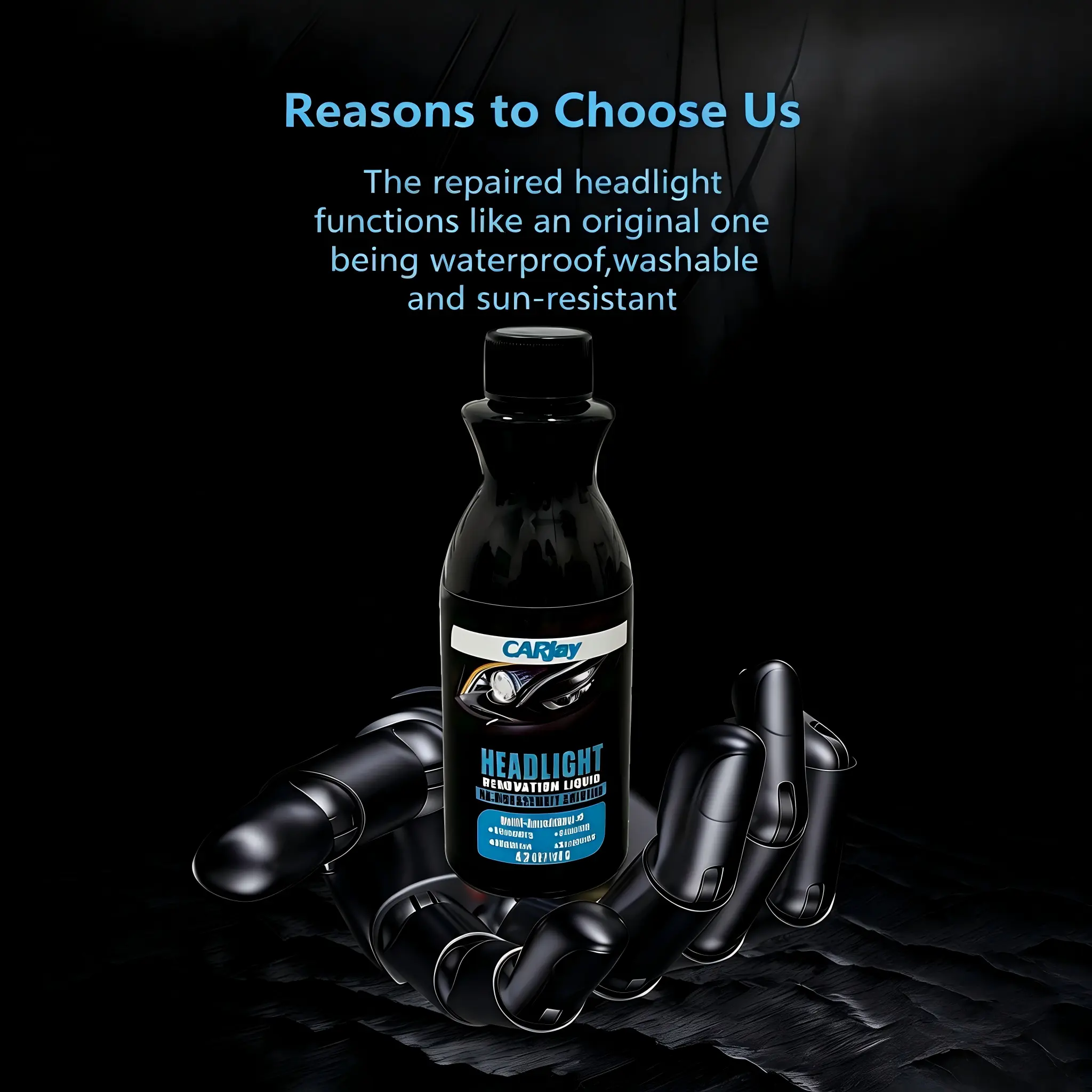 No Sanding Headlight Restoration Cream Kit, UV Protection Polisher to Clear Yellow Oxidized Headlight Lenses for All Vehicles