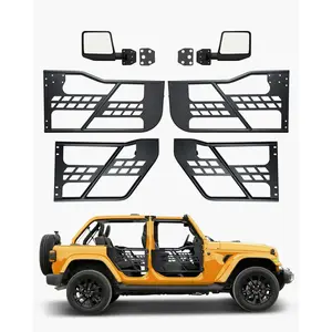 VEVOR Jeep Tube Doors, 4-Door, Hunting Style Jeep Tubular Door with DOT Certified Rear View Mirrors, Jeep Doors with Rubber Pads & Toughened Steel Tube, Fit for 2007-2018 Jeep Wrangler JK