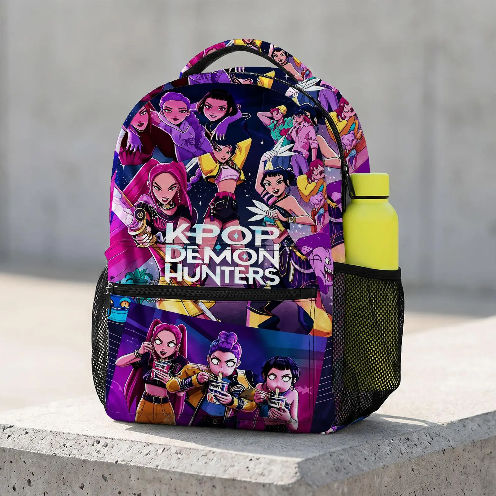 Kpop-Demon-Hunters Trending Cute Cartoon Laptop Backpack | Aesthetic Print Travel Daypack | Durable Lightweight Schoolbag Bookbag for Men & Women