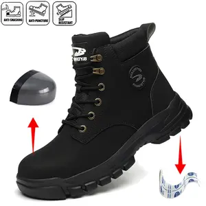 New Safety Boots Men Work Indestructible Shoes Sneakers Steel Toe Protective Boots Anti-smash Anti-puncture Work Waterproof boots