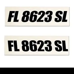 Custom Boat Registration Numbers Letters Decal 3" x 22" sold as set left&right.