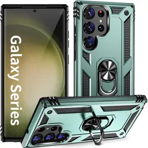 Military Grade Phone Case with Kickstand Ring, Shockproof Phone Protective Cover, Phone Accessories Compatible with Samsung Galaxy S25 Ultra S24 Ultra S23 Ultra S22 Ultra S21 S20, Smartphone Casing