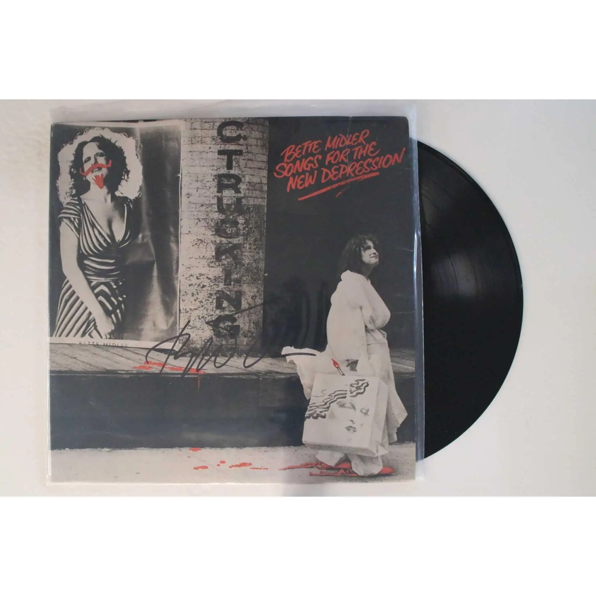 Bette Midler Signed Autographed "Songs For the New Depression" Record Album - COA Matching Holograms