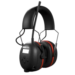AIR DEFENDER AM/FM Ultra-Comfortable Earmuff with 60 Hours Battery Life IPX4 Water Resistant SafeMax Technology LCD Display