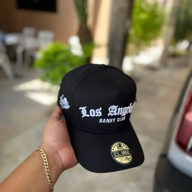 Los Angeles Bandy Club Black Cap with Gold Emblem and White Text Los Angeles DANDY CLUB