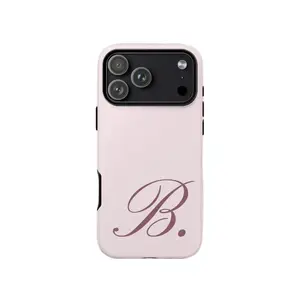 Personalized Pink Initial Phone Case: Custom, Tough Case Phone, Magsafe Tough Phone, IP 17,16,15, 14, 13, 12, 11, X, Pro, Pro max, Plus, SS21-25, Ultra