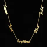 AS520  Multiple Names Custom Cut Necklace Personalized Gift Stainless Steel Letter Necklace Family Mothering Sunday  Gold Silver Color For Mother's Day