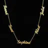 AS520  Multiple Names Custom Cut Necklace Personalized Gift Stainless Steel Letter Necklace Family Mothering Sunday  Gold Silver Color For Mother's Day