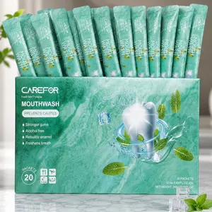 Travel Mouthwash Packets for Oral Health, Alcohol & Fluoride-Free Gentle Rinse for Sensitive Teeth, Fresh Mint Flavor, TSA Compliant - 20 Count, Sensitive Teeth & Gum Mouthwash