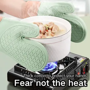 Soft Silicone Oven Mitt, Heat Resistant Featuring Non-Slip Cooking Mittens Perfect for BBQ,Oven Mitts,  Baking and Kitchen bakeware sets Silicone Oven Mitts Nonslip Grip Microwave Safe Mitts for Safe Cooking, Summer