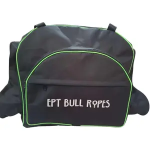 Ultimate Bull Riding Gear Bag Backpack - Black & Green 2 Ply Canvas Bag - Durable Quality