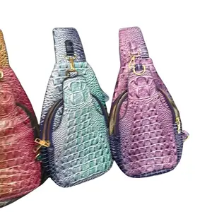 Croc Patterned Active Lifestyle Crossbody Bag in Assorted Colors with Adjustable Strap and Durable Design