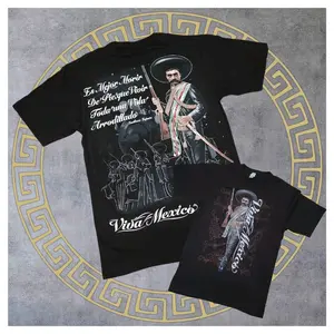 Viva México Emiliano Zapata "Es mejor morir de pie que vivir toda una vida arrodillado" logo TShirt 100% Cotton Menswear Streetwear T-Shirt graphic tee hoodies