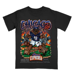 Chicago Football Tee #/500 | Windy City Gridiron Gear, Bears Fan Pride, Limited Retro Washed Monster of the Midway Vibe