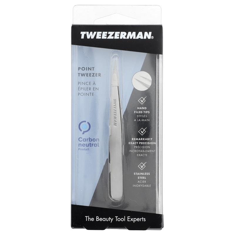 Tweezerman Point Tweezer, Stainless Steel, 1 Count