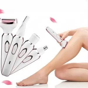 Electric shaver, women's USB rechargeable electric Smooth Hair Removal device, multifunctional beauty set, foot exfoliator, body hair removal device, shaver and massager, bikini trimmer, Christmas gift